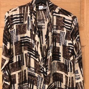 Anne Klein Printed Silk Blouse